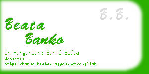 beata banko business card