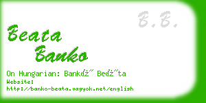 beata banko business card